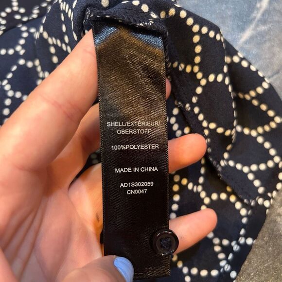 Adrianna Papell Women’s Large Black Blue Short Sleeve Shirt - Picture 4 of 5